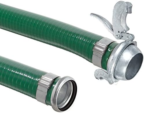 JGB Enterprises A007-0969-1621 Eagle Green PVC Water Suction Hose, 6" x 20', Male x Female Bauer Couplings, 30 psi, -5 Degree F to +140 Degree F