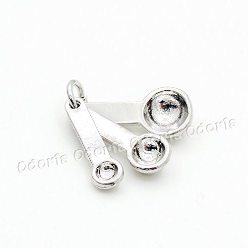 Odoria 1:12 Miniature Measuring Spoons Set of 3 with Ring Holder Dollhouse Kitchen Accessories