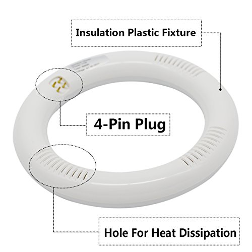 T9 LED Circline Light Bulb 8 Inch, 10W 6000K 1200LM, 8" LED Circular