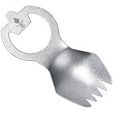 Kizer Titanium Spork With Bottle Opener Ultralight Healthy &amp; Eco-Friendly Spoon, Fork &amp; Bottle Opener Flatware Perfect as a Camping Backpacking &amp; Travel Utensil T307