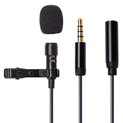 7TECH Professional Lavalier Lapel Microphone Omnidirectional Condenser Mic for iphone&Android Windows Smartphones Studio Video Recording Interview - Thumbnail 2