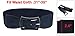 Lady Metal Single Pin Buckle Stretchy Cinch Band Waist Belt Dark Blue