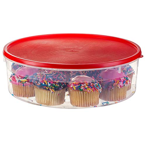 Zilpoo Plastic Pie Keeper with Lid, 10.5”, Christmas Cupcake Carrier