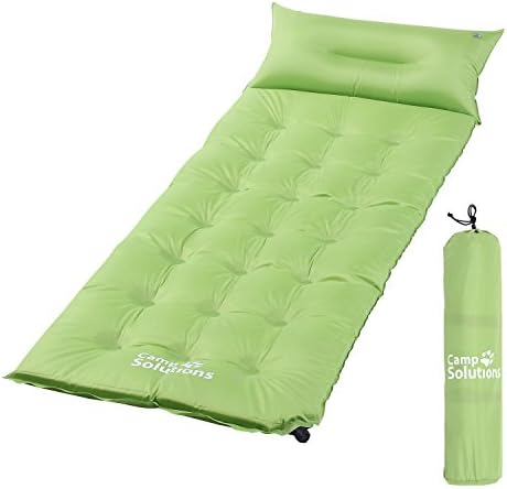 Camp Solutions Camping Self Inflating Sleeping Pad 21 Points with Attached Pillow - Lightweight Air Sleeping Pads