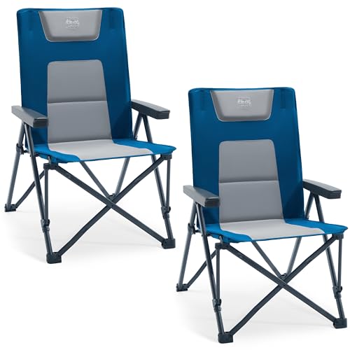 TIMBER RIDGE Campingstuhl Faltbar 260 KG Belastbar 4 Positionen verstellbar Klappstuhl Gepolstert Hohe Lehne mit Tragetasche Camping Stuhl Gartenstuhl