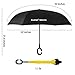 NewSight Reverse/Inverted Double-Layer Waterproof Straight Umbrella, Self-Standing & C-Shape Handle & Carrying Bag for Free Hands, Inside-Out Folding for Car Use (Yellow)