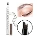 Microblading Eyebrow Pen,Eyebrow Tattoo Pen Tat Brow Microblade Eyebrow Pen Waterproof & Smudge-Proof With Four Micro-Fork Tips Applicator for Daily Natural (Dark Brown)