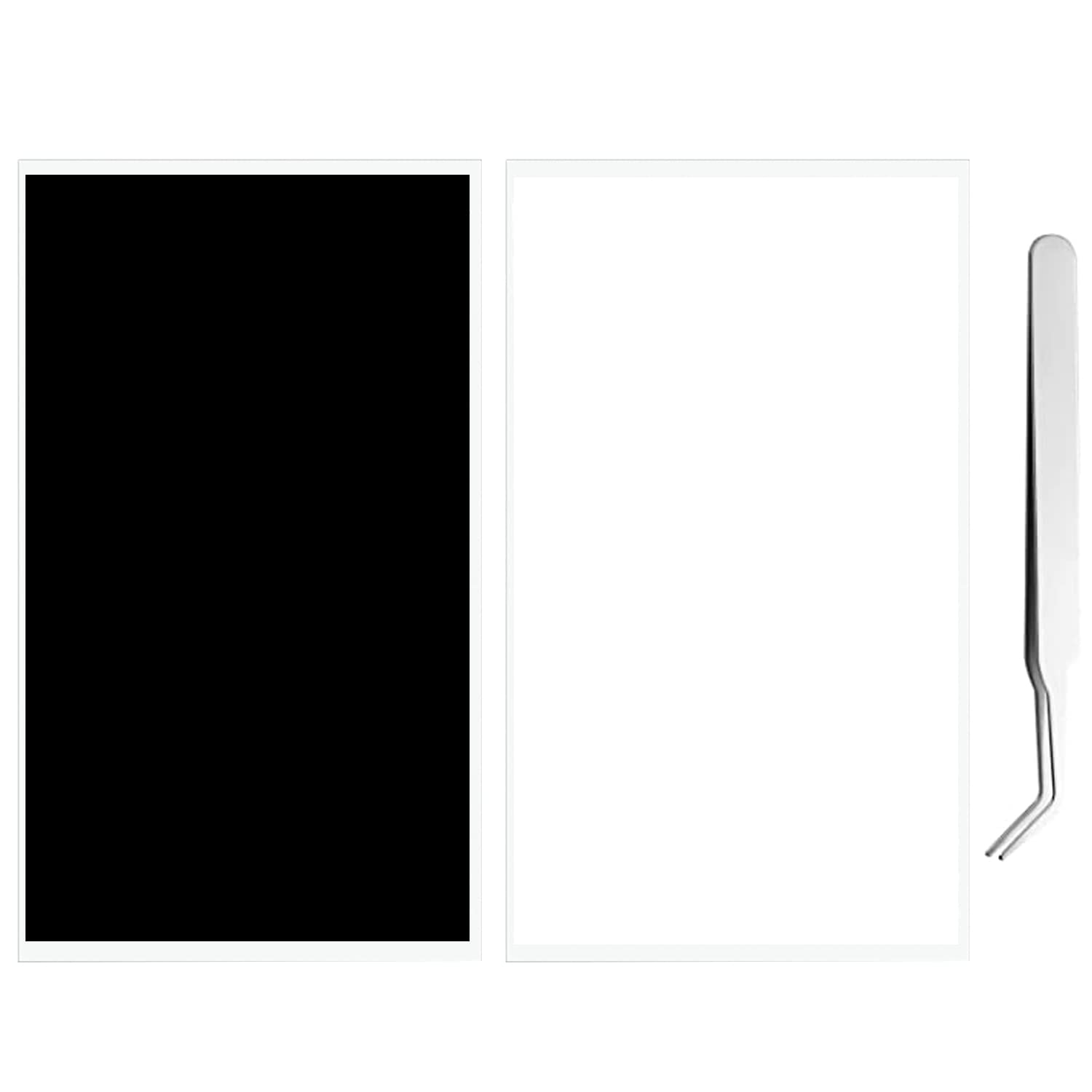 Kaiheng 2PCS Light Blocking Stickers, 8*4 Inch LED Light Dimming Sticker, Dimming Light 80%~ 100% Blackout Stickers for Electronics, TV, Routers, Clocks with 1PCS Tweezers (White and Black)