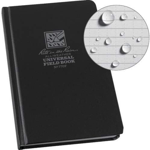 Rite in the Rain Waterproof Paper Fabrikoid Side Bound Book Black 160 pages 80 Sheets Grey Waterproof Paper Imperial & Metric Rulers Numbered pages Legally Defensible Sewn Bound Case 43/4 Inch x 71/2-Inch - Image 3
