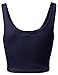 Xpril Basic Solid Sleeveless Crop Tank Tops Navy Size M