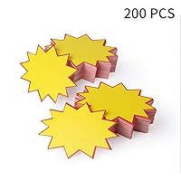 200Pcs Blank Star Retail Sale Signs Sales Price Label Tags for Real Estate and Garage Sales, Fundraising, Stores, Commerce by HRLORKC