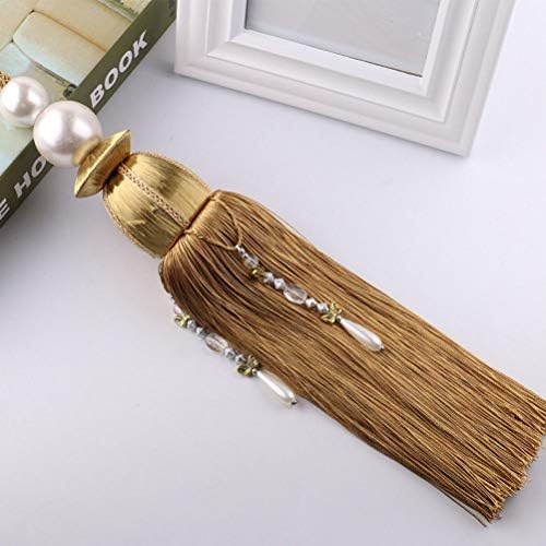 NOMIMAS 1 Pair Tassel Bead Curtain Tiebacks Hanging Holdbacks for Curtain Accessories Pearls Ball Curtain Decor