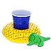 U.S. Pool Supply Inflatable Floating Pineapple Drink Holder Set (6 Pack) - Float Beverage Cans, Cups & Bottles - Fun Kid & Adult Pool Party