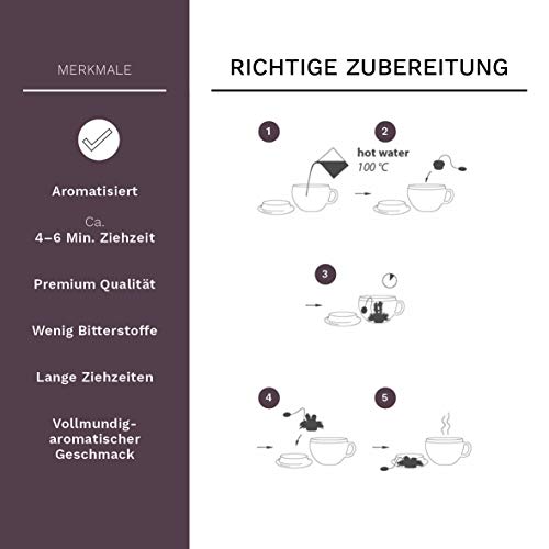 Creano Erblüh-Teelini schwarztee Geschenk-Set 'schwarzer Tee' 8 ErblühTeelini fein aromatisiert, 1 Teelini Glas-Teetasse… – Bild 4