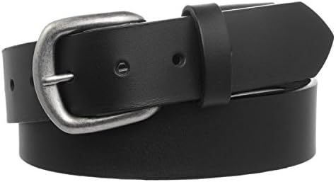 Men's Full Grain Leather Stretch Belt with Nickel Buckle - Black 38"