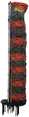 Kencove Electric Net Fence 48” Height x 164’ Length, 14 Horizontal Lines, 7” Vertical Line Spacing, Orange/Green