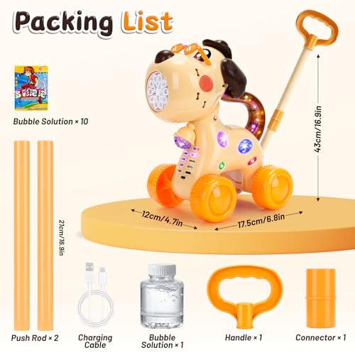 QASUN 2 3 4 Year Old Girl Boy Gifts, 15000+ Bubbles/Min Machine for Kids, Outdoor Garden Bubble Toys with Lights, Toys for 2 3-5 Year Old Girls Boys Indoor, Birthday, Wedding, Party