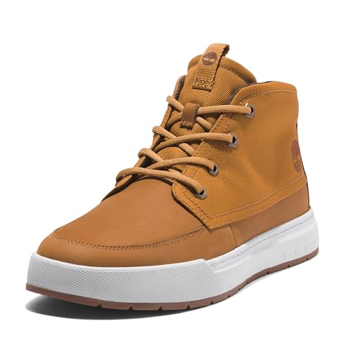 Timberland Men’s Maple Grove Mid Lace Up Sneaker, Wheat Nubuck, 14