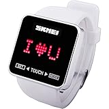 LEORX SKMEI Waterproof Touch Screen Boys Girls Sport LED Digital Wrist Watch (White)
