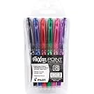 Pilot FriXion Point Erasable Gel Pens, Extra Fine Point, 6-Pack Pouch, Assorted Colors, Black/Blue/Red/Green/Pink/Purple (46524)