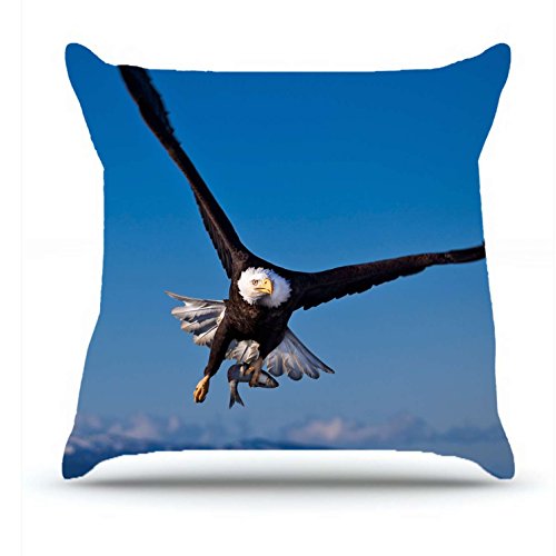 Square 18 X 18 Inches Cotton Pillowcases Decorative Pillow Cover Case with Hidden Zipper Decor Cushion Covers - Animals Bald Eagle Eagle Roar Sky Sea Eagle Animals for bedroom