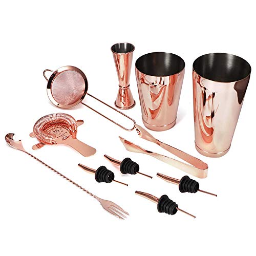 JJZXD Cocktail 11pcs / Set Multifunktions-Edelstahl-Cocktail-Shaker-Tools Set Bar Bartender liefert Cocktail-Tool (Color… – Bild 5