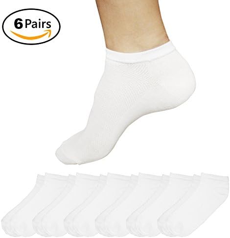 Element Next Generation Breathable Cotton No-Show Ankle Socks 6 Pairs (White)