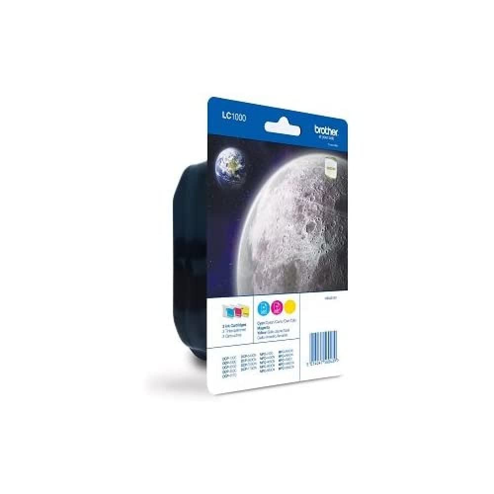 BROTHER LC1000RBWBP Ink Cartridges, CMY, 1200 Page Yield, Brother Original, Precision Engineered