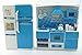 Blue Deluxe Modern Barbie Size Kitchen Stove, Fridg, Micro Wave Etc