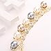 Moochi 18K Gold Plated Pearl Beads Curve Pedant Necklace Earrings Jewelry Set