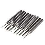 DN 3.175mm Carbide End Mill Engraving Bits CNC PCB Machinery 0.6-1.5mm Cutting (Pack Of 10)