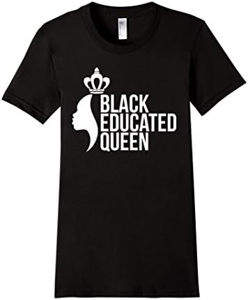 Women's Black Educated Queen T shirt Medium Black