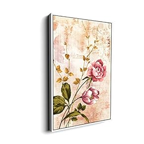 Canvas Wall Art for Living Room, Bedroom Vintage Flower Framed Canvas Prints for Home Decoration Ready to Hang - 16"x24" inches