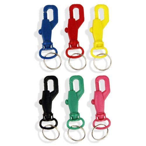 6pc Plastic Spring Snap Hook Key Ring ColorCoded Amazon.co.uk Car & Motorbike