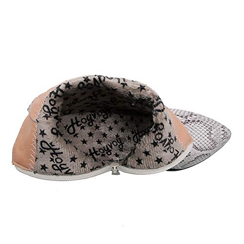41qSwPRj6bL RAZAMAZA Mujer Elegante Botas con Tacón Ancho Cortas Snake RAZAMAZA Mujer Elegante Botas con Tacón Ancho Cortas Snake - Imagen 5
