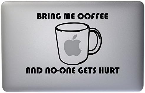 Vinyl 'Bring Me Coffee' Laptop Decal - declare your caffeine addiction to the world.