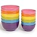 French Bull Melamine Cereal Bowls, Small Serving Bowl -Snack, Pasta, Salad, Rice, Oatmeal, Kids- Shatter Proof, Food Safe, BPA Free, Dishwasher Safe, 5.5”, 22oz, Multicolor, 6-Piece Set