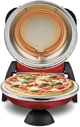 G3 Ferrari Delizia Pizza Oven G10006 400C Red with Aluminium Scoops view 3
