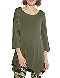 BELAROI Women 3/4 Sleeve Swing Tunic Tops Plus Size T Shirt (1X, Army Green)