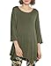 BELAROI Women 3/4 Sleeve Swing Tunic Tops Plus Size T Shirt (1X, Army Green)