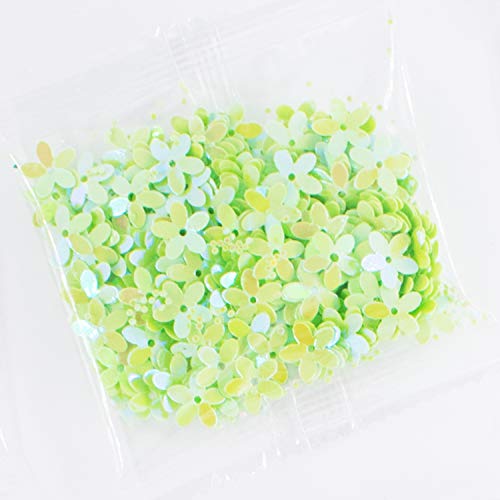10mm Flower Loose Sequins Paillettes Colorful Iridescent Five Fingers Sewing for Wedding Craft Accessories Kids DIY Cloth Decoration White Yellow Green Gold Pink Purple 1800PCS - Thumbnail 3