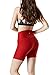 TSLA Women's High Waisted Bike Shorts, Workout Running Yoga Shorts with Pocket, Athletic Stretch Exercise Shorts, 7'' Pocket Red, Large