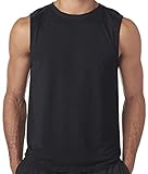Mens Sleeveless Muscle Tank Top, Small Black