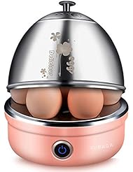 VOBAGA Electric Egg Cooker with Auto Shut-Off Stainless Steel Rack Tray Basket For Soft, Medium, Hard-Boiled Eggs, Poached, Custard & More, 7 Capacity, Pink