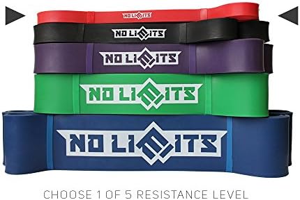 Pull Up Assist Band by No Limits - One Heavy Duty 41" Resistance Band for Assisted Pull Ups Calisthenics CrossFit Powerlifting Physical Therapy Pilates Stretching Full-Body Workouts | E-Guide INCLUDED