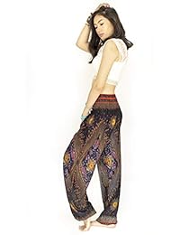 Pantalones de algodón rosa para dama, pantalones gitanos, pantalones tailandeses, pantalones de elefante, pantalones hippie, pantalones boho, pavo real