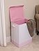 BirdRock Home Baby Clothes Hamper with Lid - Folding Cloth Hamper with Handles - Dirty Clothes Sorter Bin - Easy Storage - Collapsible - Pink and White