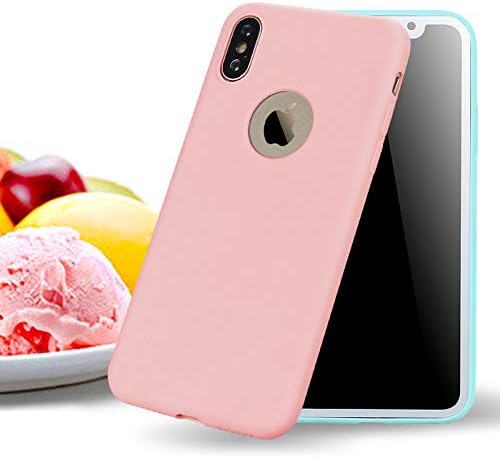 AM7 Soft Silicone Slim Colourful Candy Cover Matt Finishing for iPhone Xs Max (Pink)