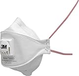 3M Aura Flat Fold Face Mask Disposable Dust, Mist, Fume Respirator, FFP3, Valved, 9332+ (1 Mask)