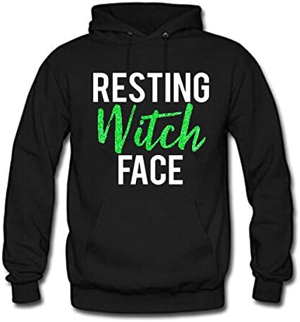 RESTING WITCH FACE Women's Long Sleeve Cotton Hoodie